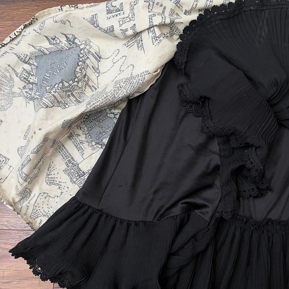Harry Potter Hot Topic Corset Dress Lace Trim Marauders Map Fairy Dark Academia - Picture 5 of 8